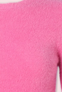 Collectif Clothing - Chrissie Fluffy Knitted Top in Pink 3