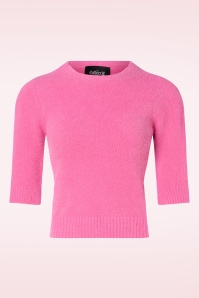 Collectif Clothing - Chrissie fluffy gebreide top in roze 