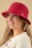 Bronté - Julia Straw Cloche hoed in rood 2