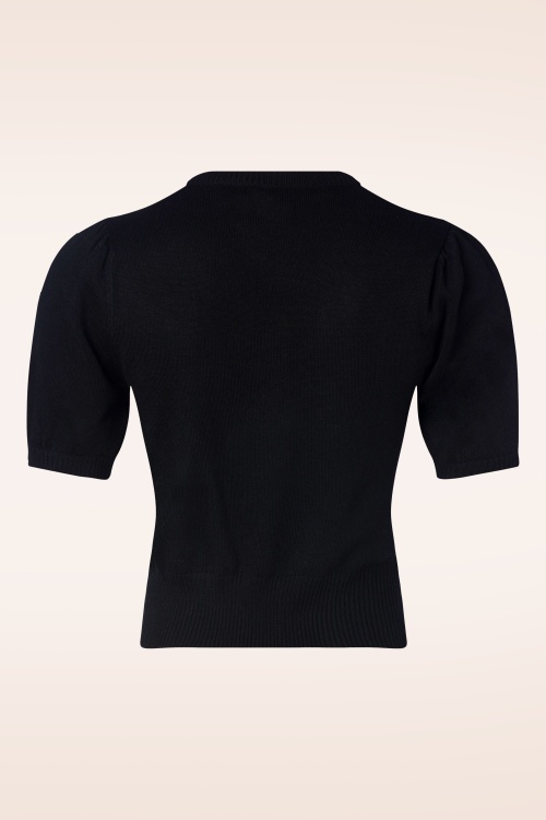 Collectif Clothing - Chris Love Struck Knitted Top in Black 2