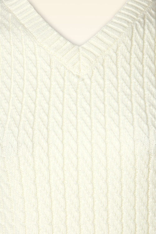 Collectif Clothing - Pull débardeur tricoté Willa en crème 3