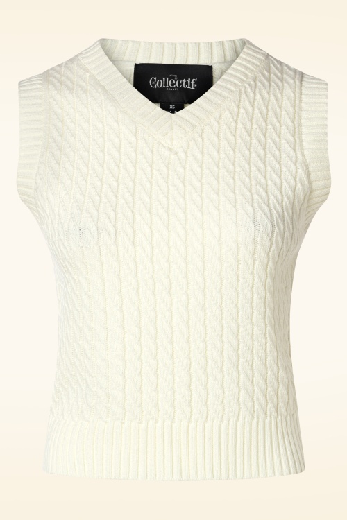Collectif Clothing - Willa Knitted Spencer in Cream