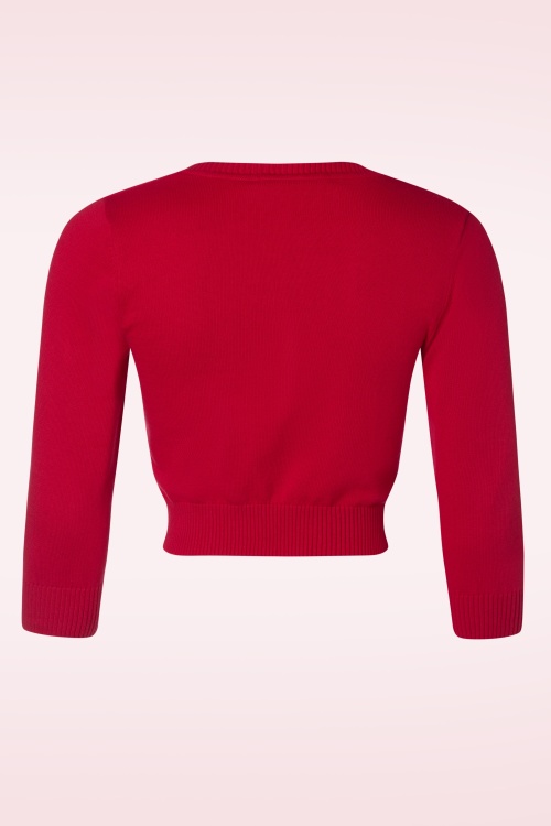Collectif Clothing - Lucy Posty Cat Cardigan in Red 2