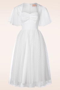 Topvintage Boutique Collection - Exklusiv von Topvintage ~ Holly Bridal Swing Kleid in Weiß 5