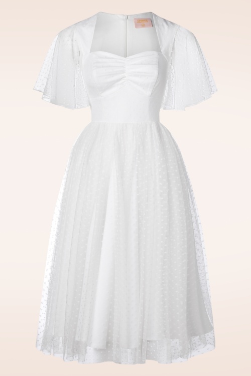 Topvintage Boutique Collection - Topvintage exclusive ~ Holly Bridal Swing Dress in White 5