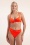 Cyell - Satin Padded Bikini Top in Orange