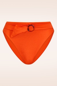 Cyell - Satin High Waist Bikini Briefs in Orange