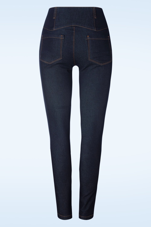 Collectif Clothing - Rebel Katie denim jeans in marineblauw 2