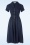 Collectif Clothing - Caterina Mini Polkadot Swing Dress Années 40 en Bleu Marine