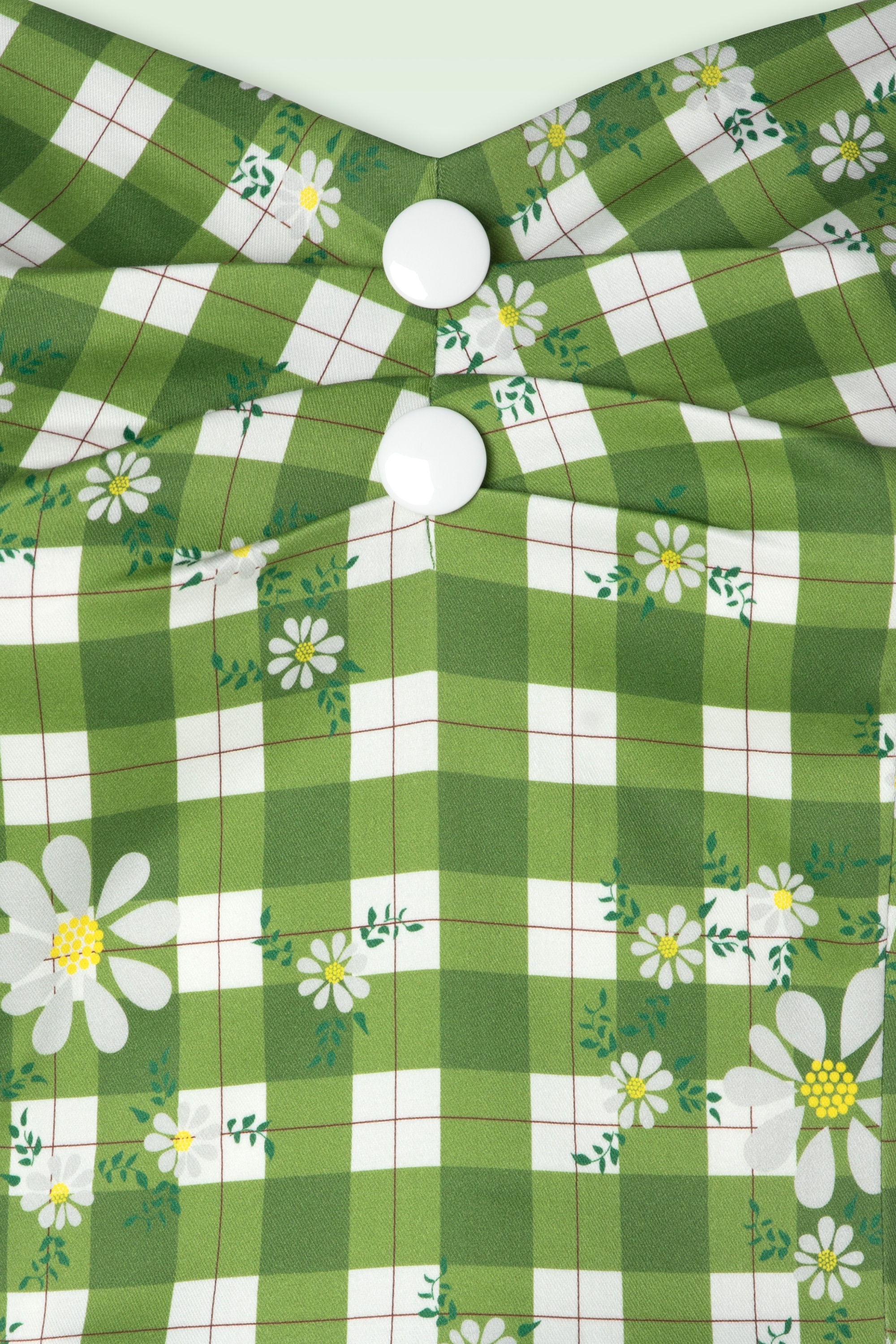 Collectif Clothing - Dolores Daisy Garden swing jurk in groen 4