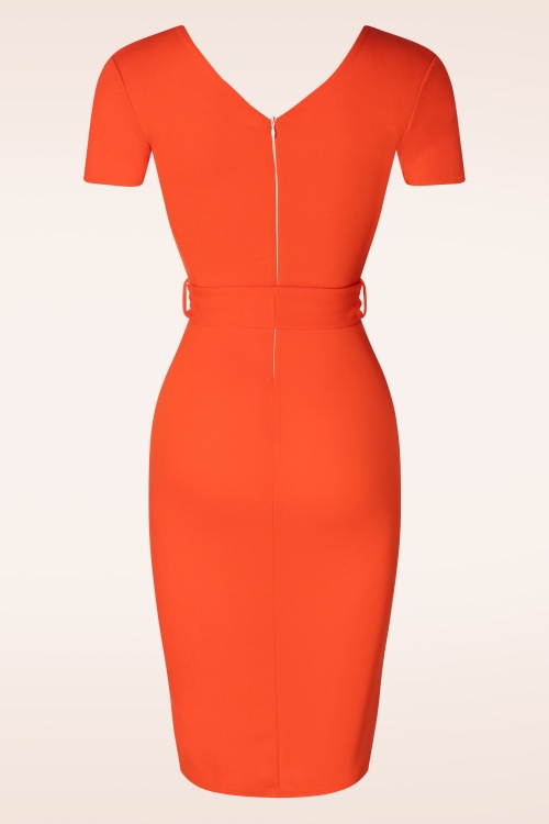 Vintage Chic for Topvintage - Evie pencil jurk in oranje  2