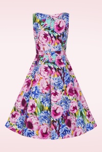Hearts & Roses - Lisa Floral Swing Dress in Purple 3