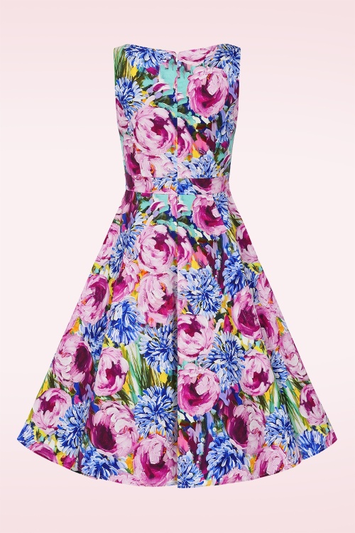 Hearts & Roses - Lisa Floral Swing Dress in Purple 3