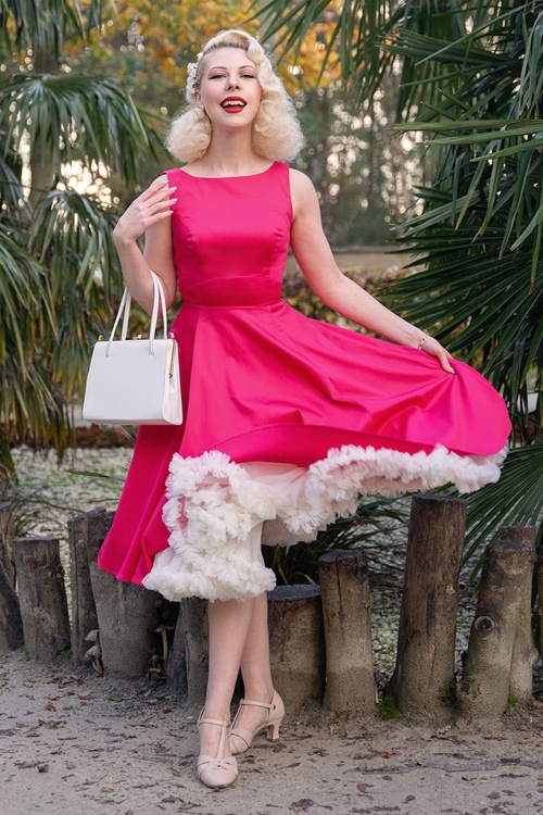 Hearts & Roses - Cassy swing jurk in Ravishing roze