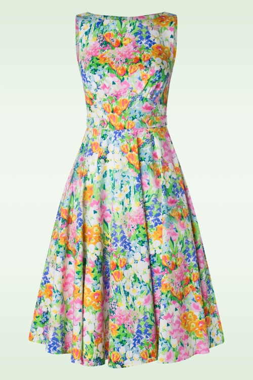 Hearts & Roses - Goldie Floral Swing Dress in Multi