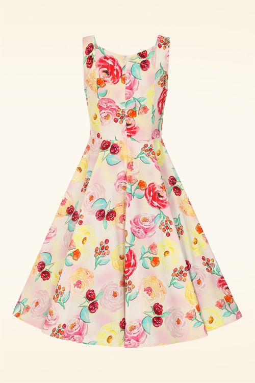 Hearts & Roses - Laylah bloemen swing jurk in zacht roze 3