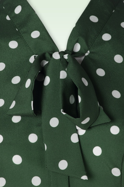 Hearts & Roses - Emmie Polka Dot Top in Green 3