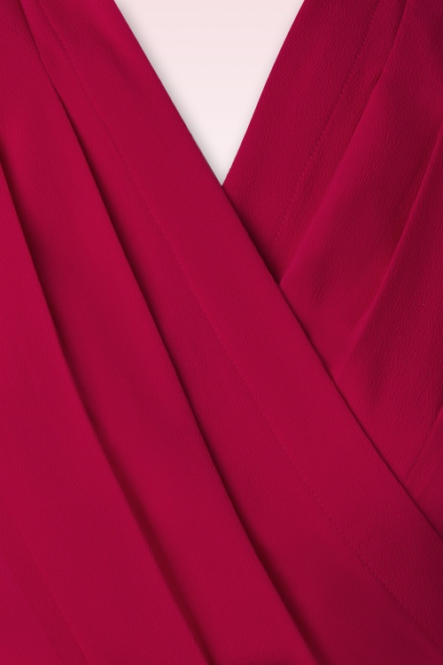 Rock N Romance - Darla Short Sleeve Wrap Blouse Années 50 en Rouge 3