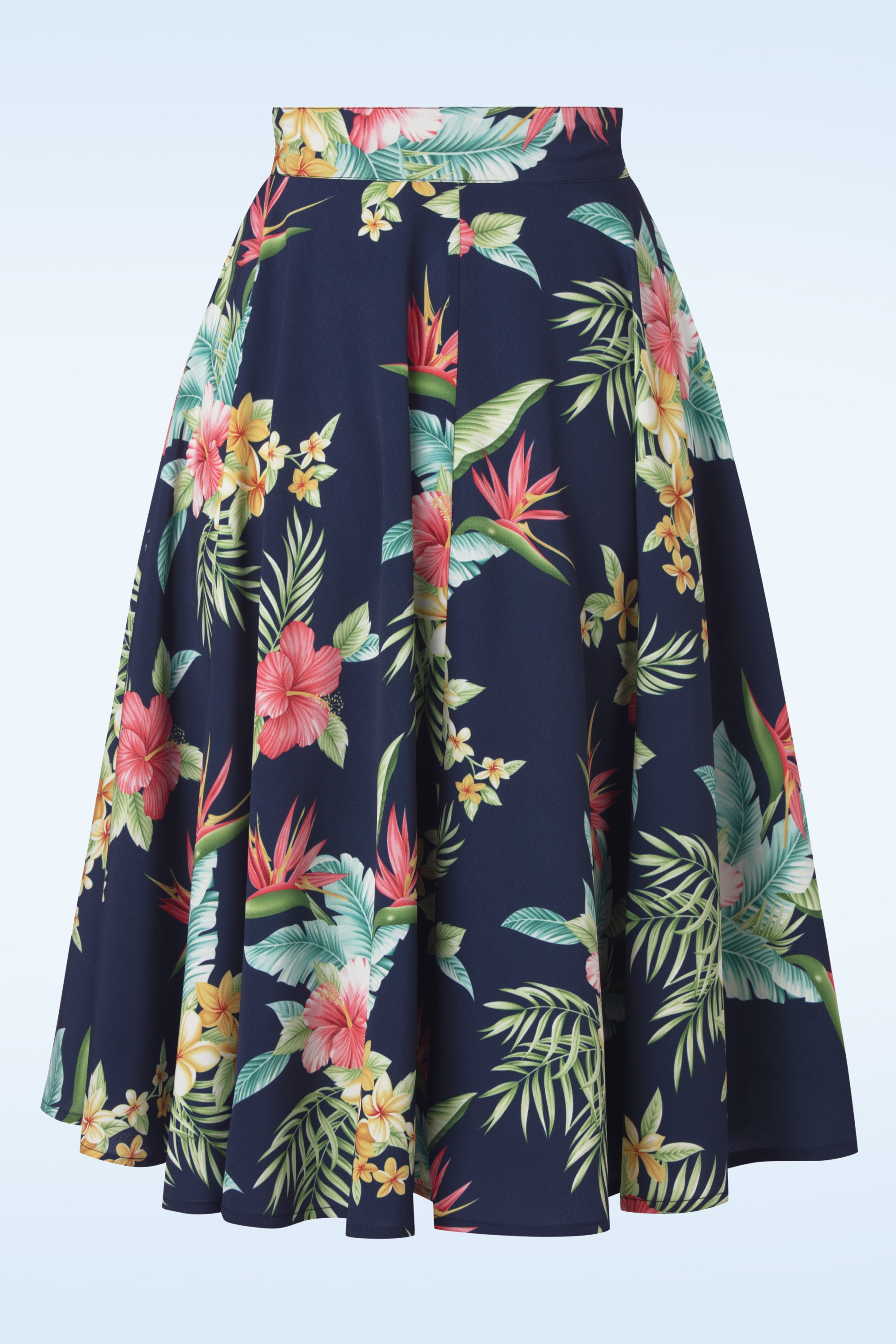 Rock N Romance - Beverly Button Swing Skirt Années 50 en Bleu Marine Honolulu 4