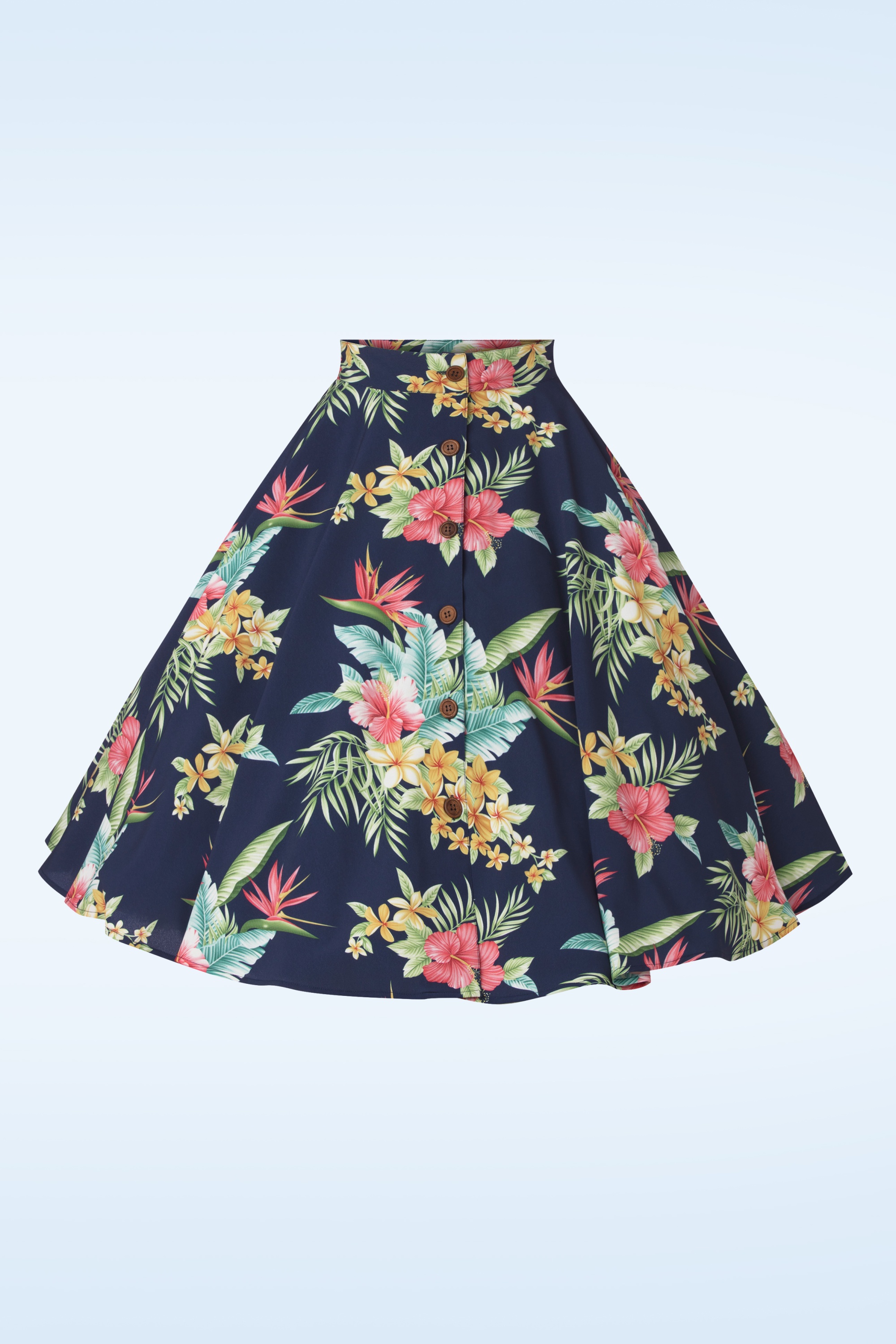 Rock N Romance - Beverly Button Swing Skirt Années 50 en Bleu Marine Honolulu 2