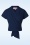 Rock N Romance - Darla Short Sleeve Wrap Blouse Années 50 en Bleu Marine