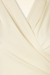 Rock N Romance - 50s Darla Short Sleeve Wrap Blouse in Antique White 3