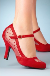 Banned Retro - 50s Elegant Spots Pumps in Red