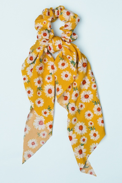 Banned Retro - Geraldine scrunchie in geel