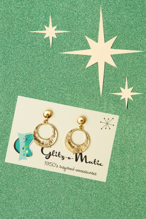 Glitz-o-Matic - 50s Teeny Tiny Hoop Earrings in Dark Green 3