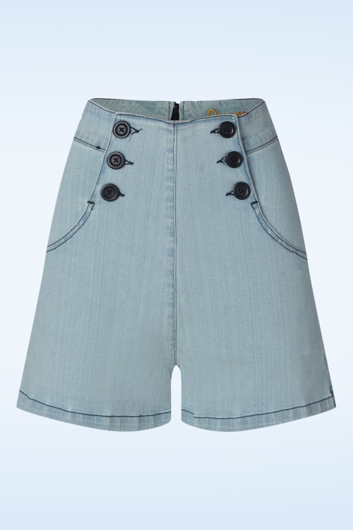 Queen Kerosin - Marlyn shorts in donkerblauw