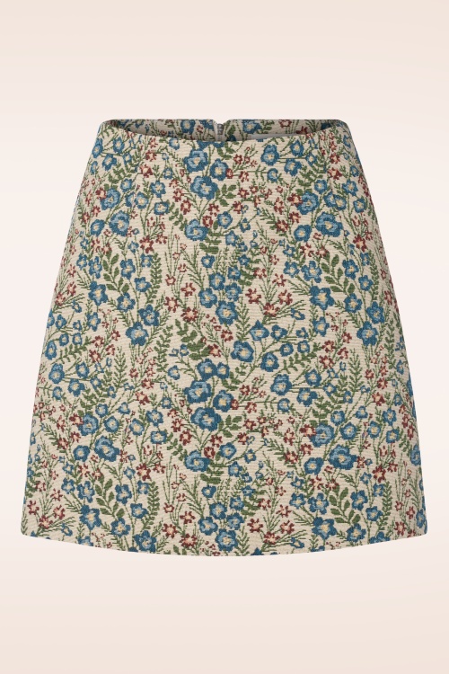 Louche - 60s Aubin Circles Jacquard Skirt in Multi