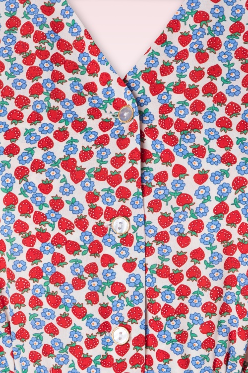 Louche - Robe mi-longue Bathilde Strawberry Fields en multicolore 3