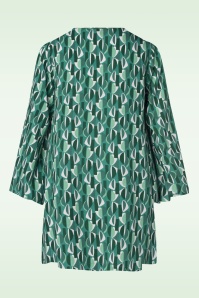 Louche - Gwenola Mid Century Retro jurk in groen 3