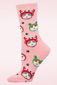 Socksmith - Chaussettes chapeaux de chat en rose clair