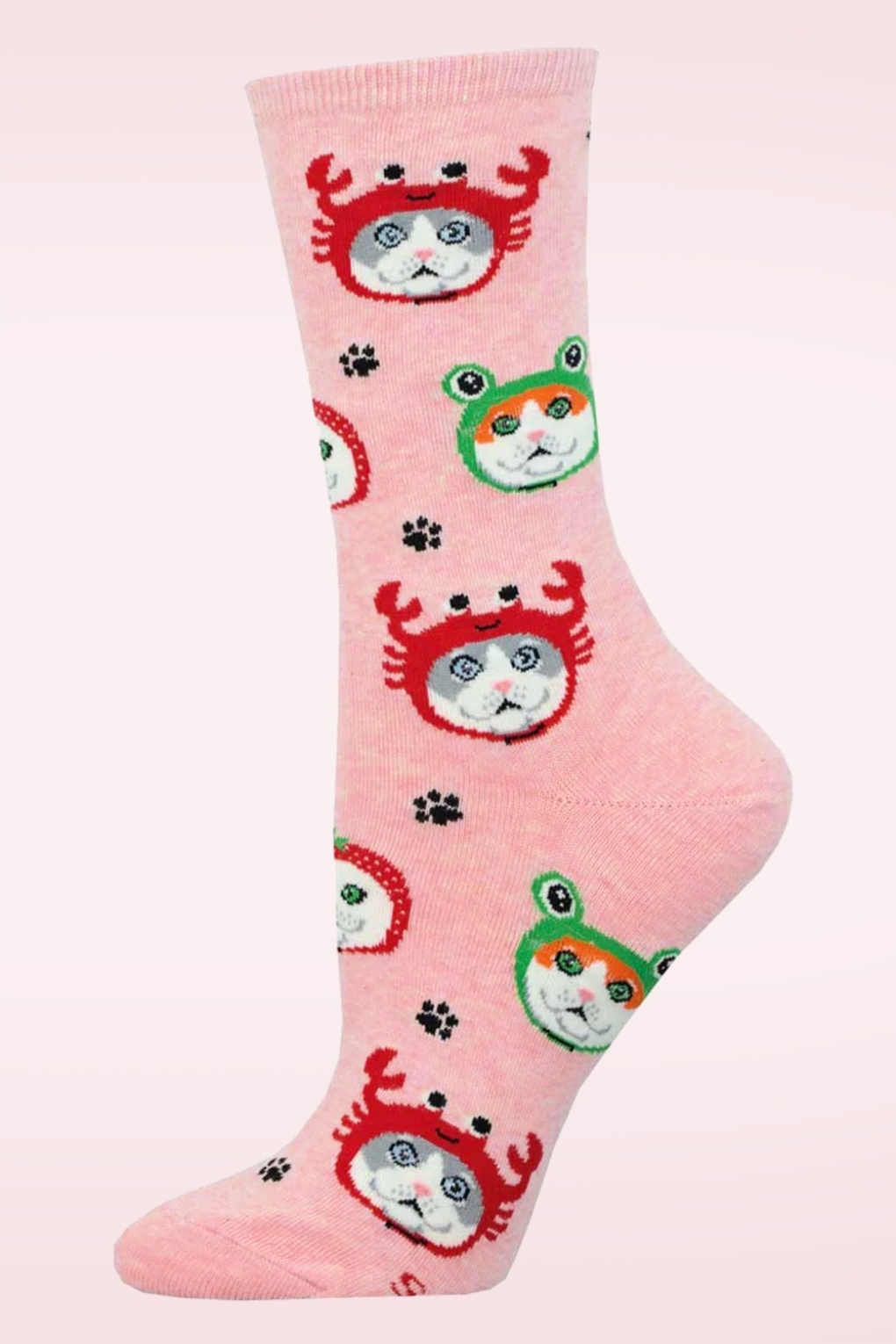 Socksmith Cat Hats Socken in Hellrosa | Topvintage
