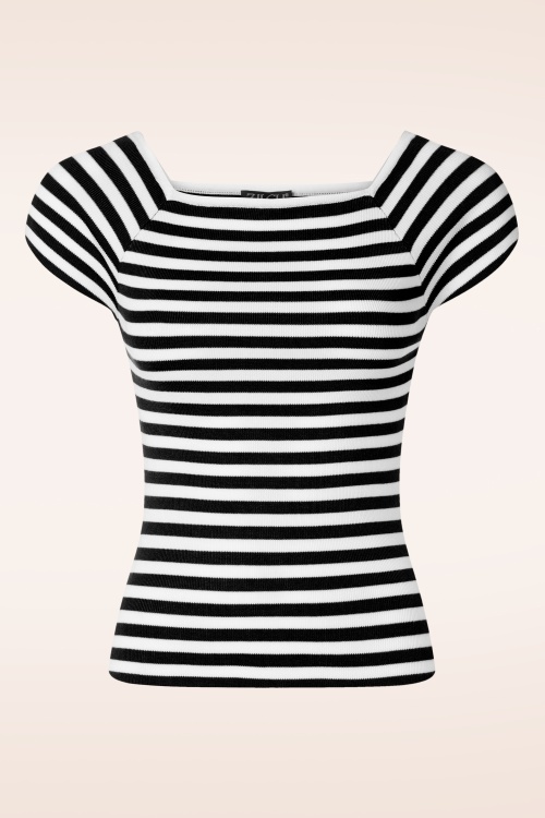 Zilch - Audrey Stripe Top in Blossom