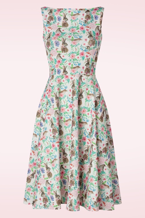 Vintage Chic for Topvintage - Cindi Floral Swing Dress in Cream