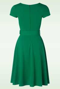 Vintage Chic for Topvintage - Bonnie swing jurk in smaragdgroen 2