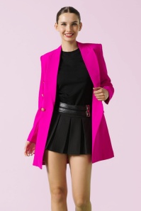 Minueto - Paula Blazer Dress in Fluorescent Pink 2