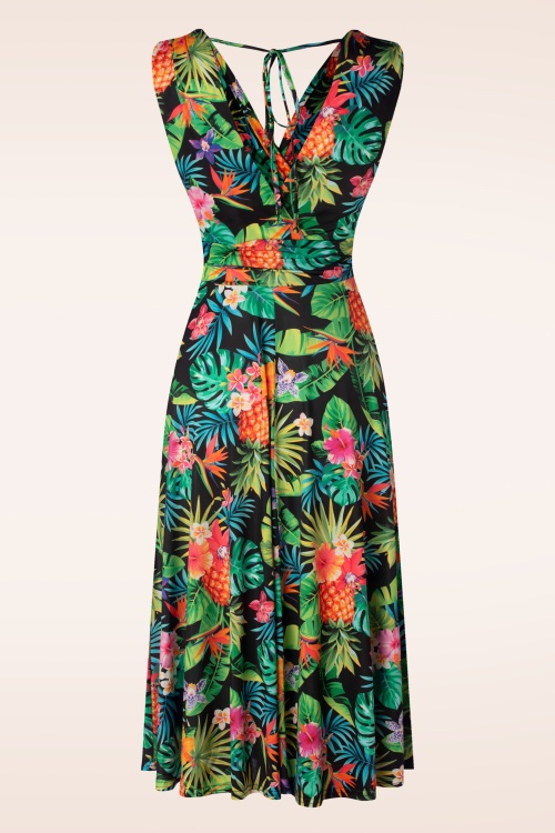 Vintage Chic for Topvintage - Robe corolle tropicale Jane en multi 2