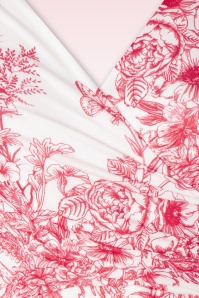 Vintage Chic for Topvintage - Robe corolle fleurie Layla en blanc et rouge 3