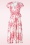 Vintage Chic for Topvintage - Layla Floral swing jurk in wit en rood