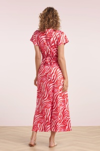 Smashed Lemon - Elena maxi jurk in roze en rood 3