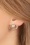 Very Cherry - Flower Fan Earrings in Gold and Moonstone White