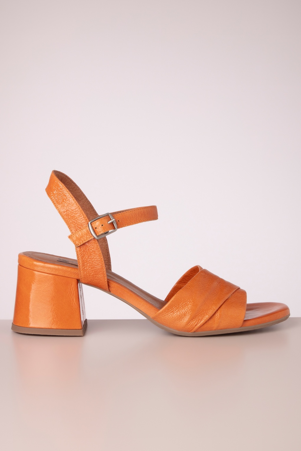 Bela Sandal in Patent Orange