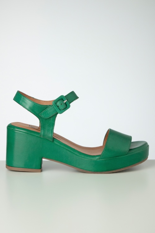 Miz Mooz - Gillie Clog sandalen in smaragdgroen