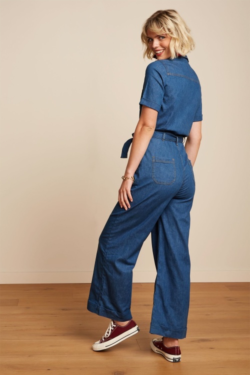 King Louie - Gracie Jumpsuit Chambray in Jeans Blau 2