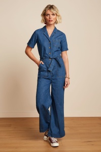 King Louie - Gracie Jumpsuit Chambray in Denim Blue