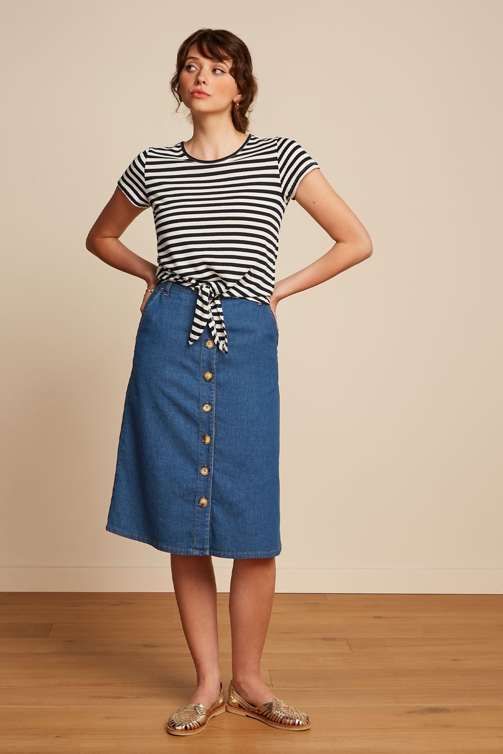 King Louie - Marie rok Chambray in denim blauw