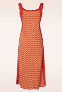 WNT Collection - Jessie Waves midi jurk in oranje 2